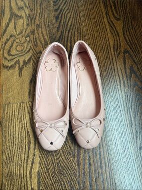 Ted Baker Blush Quilted Ballet Flats with Bow Detail